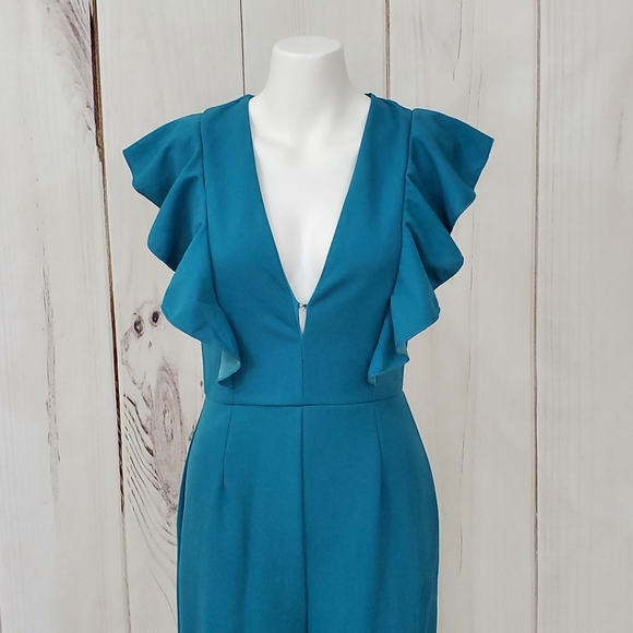 Teal Jumpsuit Pants Turquoise NEW Retro Disco 70s - Picture 2 of 12